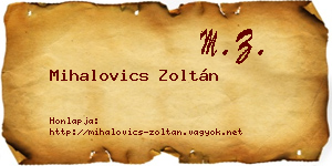 Mihalovics Zoltán névjegykártya