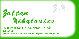 zoltan mihalovics business card